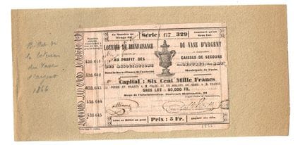 LOTERIE / Rare billet de la « Loterie de Bienfaisa