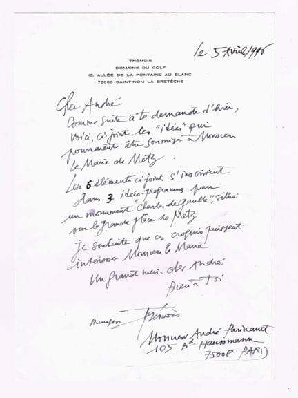 Pierre-Yves TREMOIS (1921-2020, peintre) / Lettre 
