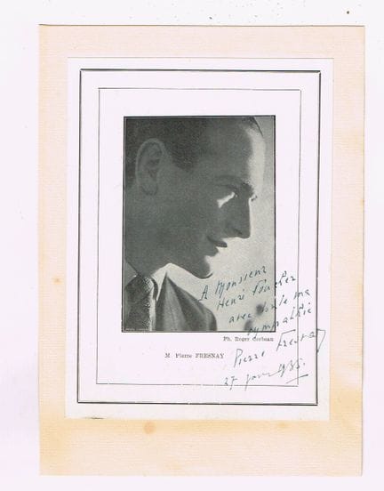 皮埃尔·弗雷斯内 [1897-1975，演员] / 节目单页（13 × 17.5 厘米，裱贴于16 