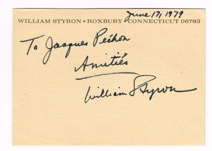 USA - William STYRON (1925-2006, romancier américa