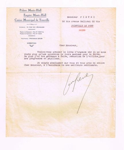 MUSIC-HALL – Oscar DUFRENNE (1875-1933, directeur 