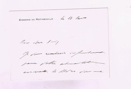 Edmond de ROTHSCHILD (1926-1997, banquier) / Carte
