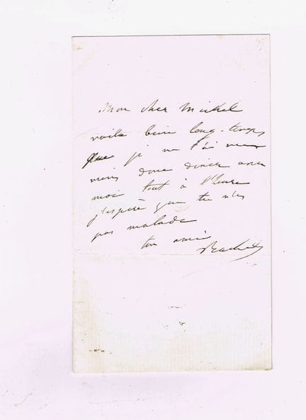 拉谢尔小姐（拉谢尔·费利克斯，1821-1858，伟大的悲剧女演员） / 亲笔签名信，1页，in-1