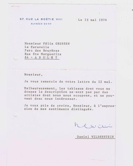 Daniel WILDENSTEIN (1917-2001, marchand d’art et h