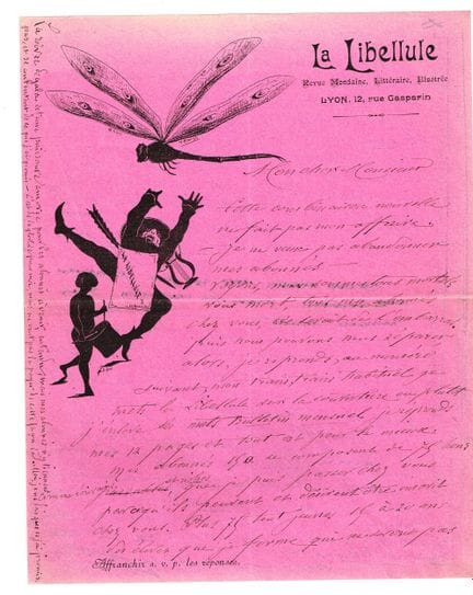 Charles MISSOL (Poète-Vigneron) / Lettre écrite et