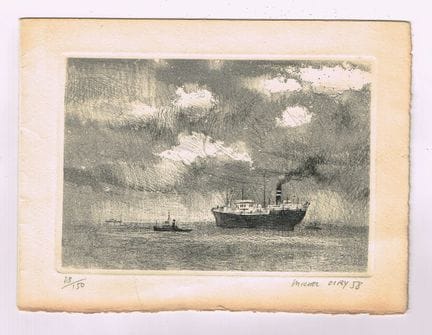 米歇尔·西里（1919-2018，画家兼版画家） / 刻有签名的凿刻版画，标注1958年创作日期，并