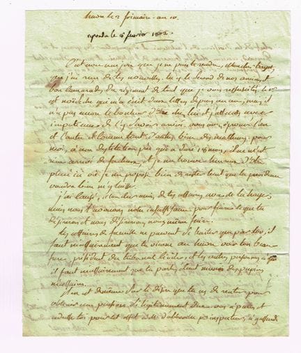让-弗朗索瓦·卡尔博内尔（1744-1812，革命时期及帝国时期上校） / 亲笔签名信，2页，小四开