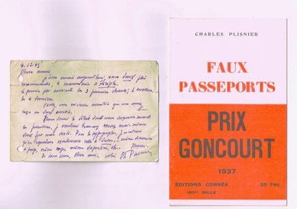 Charles PLISNIER (1896-1952, écrivain belge, Prix 
