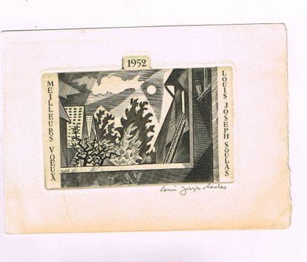 路易·约瑟夫·苏拉斯（1905-1954，画家兼版画家） / 原作蚀刻版画，由艺术家本人用铅笔亲笔签