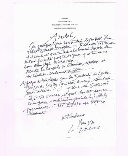 Pierre-Yves TREMOIS (1921-2020, peintre) / Lettre 