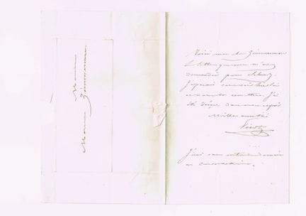 爱德华·皮科（Edouard PICOT，1786-1868，画家）／亲笔签名信，1页八开本，另附一
