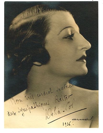DELIA-COL（即德莉亚·科尔，1896-1987，女演员）/ ARNAL拍摄的原版照片，附有亲