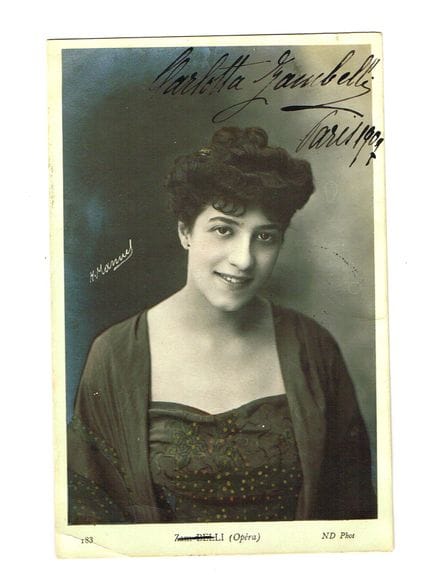 舞蹈 - 卡洛塔·赞贝利（1875-1968，意大利女舞者） / 1907年她亲笔签名的明信片照片，