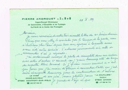 GASTRONOMIE - Pierre ANDROUET (1915-2005, célèbre 