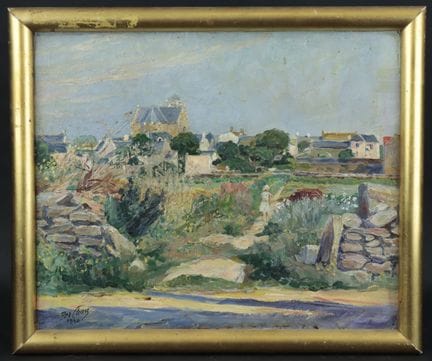 费尔肖
《塞恩岛的花园》，木板油画，左下角签名并标注1930年
尺寸：38 x 46 厘米
