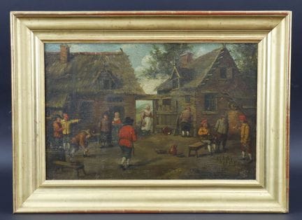 19th-Century Flemish School
"Games in the Courtyar