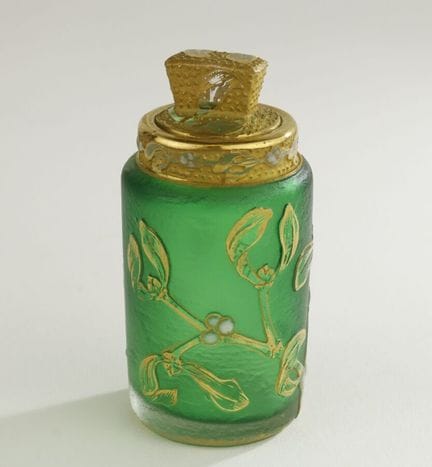 DAUM, Nancy
Green frosted glass bottle with a deli
