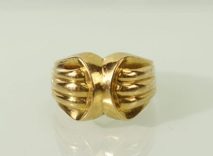 Anillo de sello de oro amarillo (18 quilates) con 