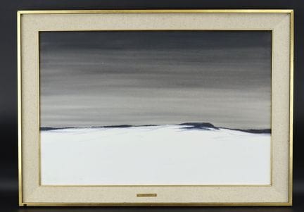 让·勒布夫（20世纪）
《夜雪风景》，布面油画，左下角签名
尺寸：61 x 92 厘米
