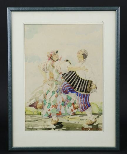 Boris KRILOFF (1891-1977)
«Acordeonista bailando»,