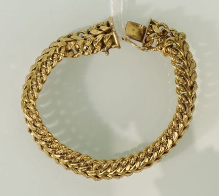 Pulsera de cinta de oro amarillo (18 quilates) con