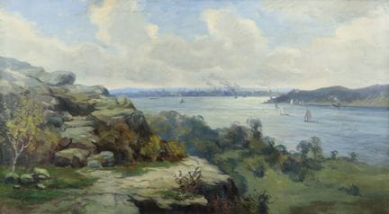 马丁·瓦宁
《卡迪夫湾景》，布面油画，左下角签名
尺寸：75 x 135 厘米