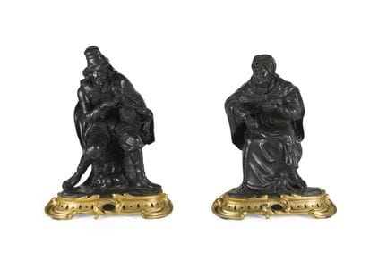 COPPIA DI STATUETTE IN BRONZO CON PATINA NERA
raff