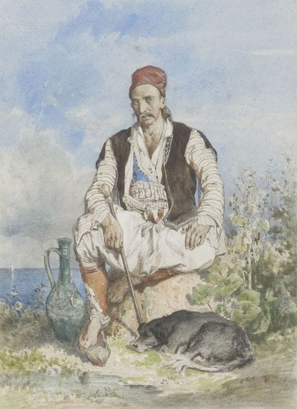 Jules LAURENS (1825–1901)
Greek Shepherd
Watercolo
