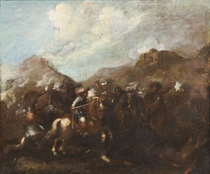 17TH-CENTURY GERMAN SCHOOL
A Skirmish
Oil on canva