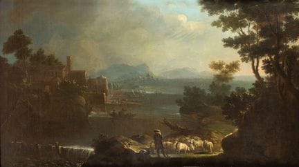 ITALIAN SCHOOL, CIRCA 1740
A shepherd and his floc