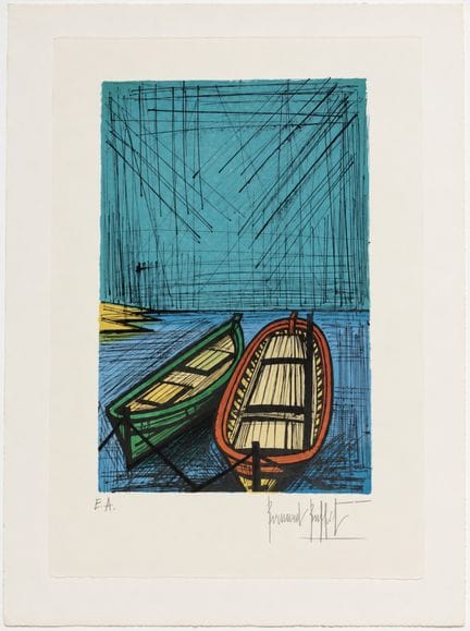 Bernard BUFFET (1928–1999)
Two Boats, c. 1980.
Col