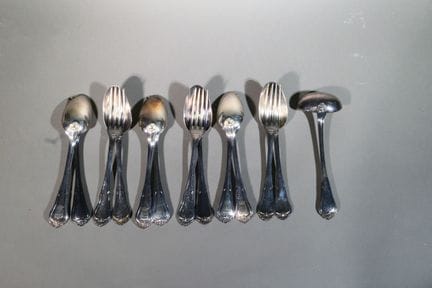 Set bestehend aus sechs Tafelsilberbesteckteilen u