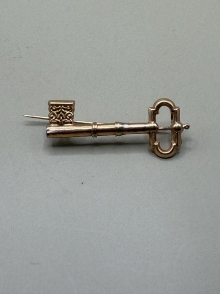 Eine Brosche aus 750er Gelbgold in Form eines Schl