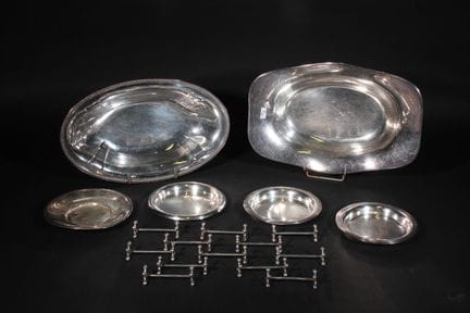 Set aus versilbertem Metall: ein Christofe-Korb, e