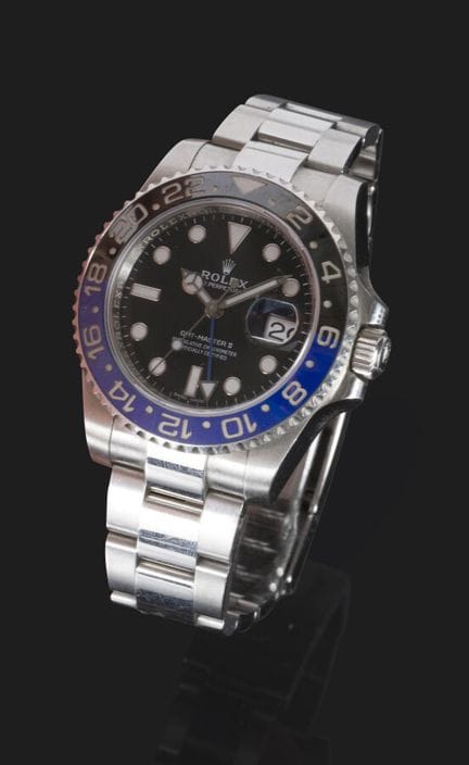 劳力士 GMT Master II
俗称“蝙蝠侠”
型号 116710BLNR
编号 1FG1078