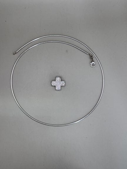 Collana a cavo in oro bianco 750 con ciondolo raff