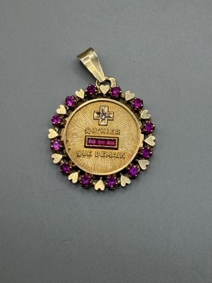 Aus Augis, Liebesmedaille aus 750er Gelbgold, bese