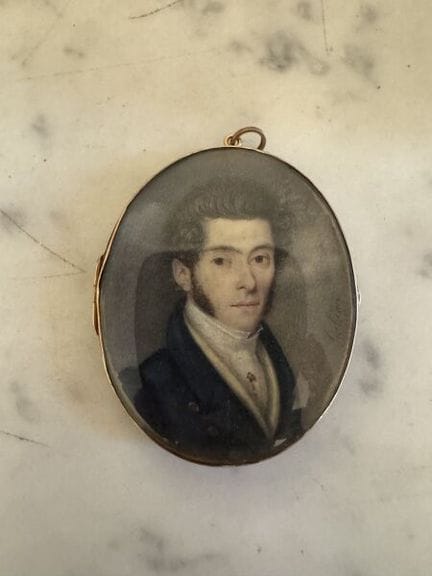 Miniatura raffigurante "Ritratto di uomo con baset