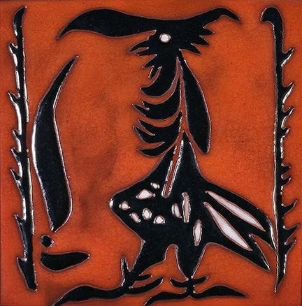 Jean LURÇAT (1892-1966)
Coq.
Carreau en faïence ém