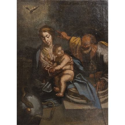 Escuela española, s.XVIII.
La Sagrada Familia.
Óle