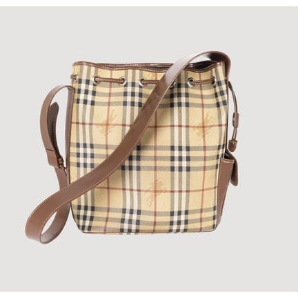 BURBERRY. Eimertasche mit Novacheck-Print, Kordelz