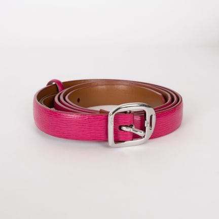RALPH LAUREN. Gürtel aus fuchsiafarbenem Leder mit