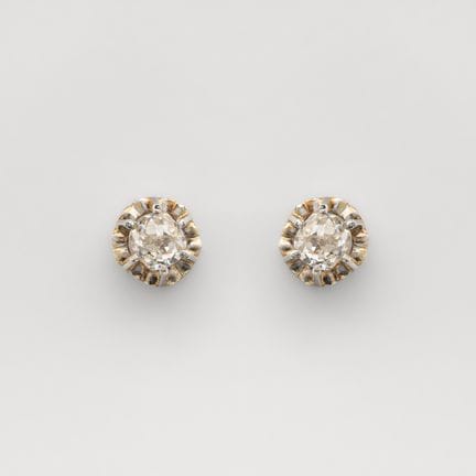 Pendientes en oro y platino con diamante talla bri