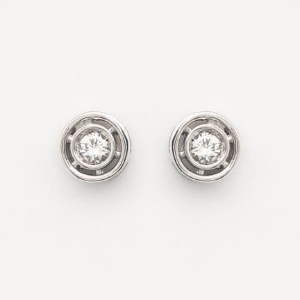Pendientes en oro blanco con diamante talla brilla
