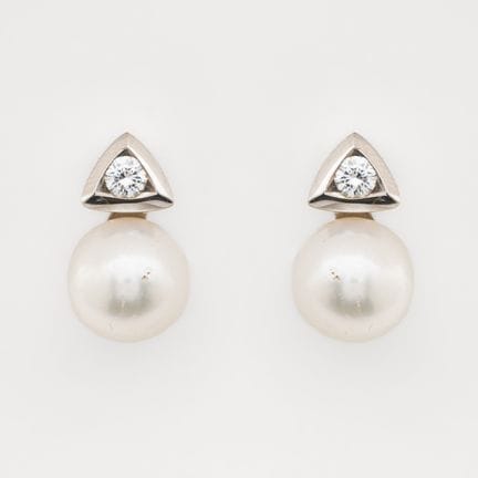 Pendientes tu y yo en oro blanco con diamante tall
