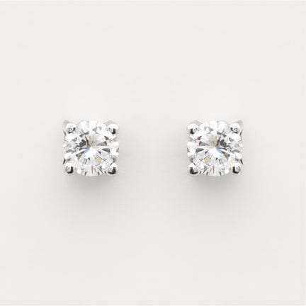 White gold earrings with a brilliant-cut diamond s