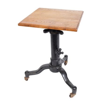 Mesa auxiliar con sobre en madera y pie en hierro 