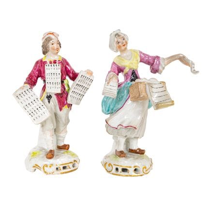 Ein Paar Figuren aus glasiertem deutschem Porzella