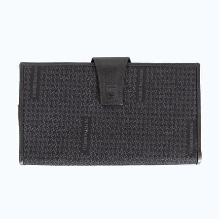 BALMAIN. Geldbörse aus Leder und Canvas in Schwarz