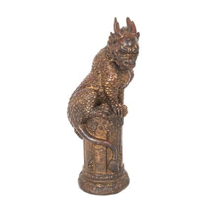 Chinesische Chimäre oder Qilin aus patinierter Bro